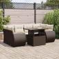 Preview: ARDEBO.de - 7-tlg. Garten-Sofagarnitur mit Kissen Braun Poly Rattan