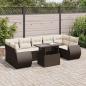 Preview: ARDEBO.de - 8-tlg. Garten-Sofagarnitur mit Kissen Braun Poly Rattan