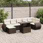 Preview: ARDEBO.de - 8-tlg. Garten-Sofagarnitur mit Kissen Braun Poly Rattan