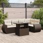 Preview: ARDEBO.de - 6-tlg. Garten-Sofagarnitur mit Kissen Braun Poly Rattan