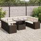 Preview: ARDEBO.de - 10-tlg. Garten-Sofagarnitur mit Kissen Braun Poly Rattan