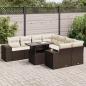 Preview: ARDEBO.de - 9-tlg. Garten-Sofagarnitur mit Kissen Braun Poly Rattan