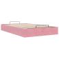 Preview: Ottoman-Bett ohne Matratze Rosa 120x190 cm Samt