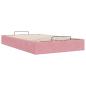 Preview: Ottoman-Bett ohne Matratze Rosa 120x190 cm Samt