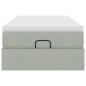 Preview: Ottoman-Bett mit Matratze Hellgrau 100x200 cm Samt