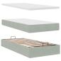 Preview: Ottoman-Bett mit Matratze Hellgrau 100x200 cm Samt
