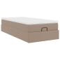 Preview: Ottoman-Bett mit Matratze Cappuccino-Braun 90x200 cm Kunstleder
