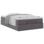 Preview: Ottoman-Bett mit Matratze Grau 120x190 cm Kunstleder
