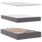 Preview: Ottoman-Bett mit Matratze Grau 120x190 cm Kunstleder