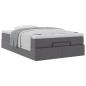 Preview: Ottoman-Bett mit Matratze Grau 120x200 cm Kunstleder