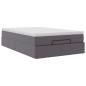 Preview: Ottoman-Bett mit Matratze Grau 120x200 cm Kunstleder