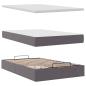 Preview: Ottoman-Bett mit Matratze Grau 120x200 cm Kunstleder