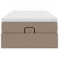 Preview: Ottoman-Bett mit Matratze Cappuccino-Braun 90x190 cm Kunstleder