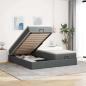 Preview: ARDEBO.de - Ottoman-Bett mit Matratzen Dunkelgrau 160x200 cm Stoff