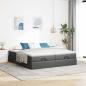 Preview: Ottoman-Bett mit Matratzen Dunkelgrau 160x200 cm Stoff