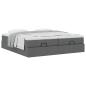 Preview: Ottoman-Bett mit Matratzen Dunkelgrau 160x200 cm Stoff