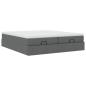 Preview: Ottoman-Bett mit Matratzen Dunkelgrau 160x200 cm Stoff