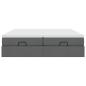 Preview: Ottoman-Bett mit Matratzen Dunkelgrau 160x200 cm Stoff