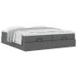 Preview: Ottoman-Bett mit Matratzen Dunkelgrau 160x200 cm Stoff