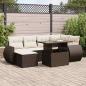 Preview: ARDEBO.de - 7-tlg. Garten-Sofagarnitur mit Kissen Braun Poly Rattan