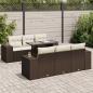 Preview: ARDEBO.de - 7-tlg. Garten-Sofagarnitur mit Kissen Braun Poly Rattan