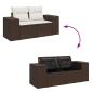 Preview: 7-tlg. Garten-Sofagarnitur mit Kissen Braun Poly Rattan