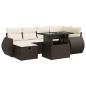 Preview: 7-tlg. Garten-Sofagarnitur mit Kissen Braun Poly Rattan