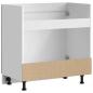 Preview: Spülenunterschrank Porto Schwarz 80x46x81,5 cm Holzwerkstoff
