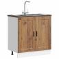 Preview: ARDEBO.de - Spülenunterschrank Porto Altholz-Optik 80x46x81,5 cm
