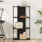 Preview: Bücherregal 3 Böden Schwarz 60x30x120 cm Holzwerkstoff