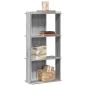 Preview: ARDEBO.de - Bücherregal 3 Böden Grau Sonoma 60x30x120 cm Holzwerkstoff