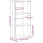 Preview: Bücherregal 3 Böden Grau Sonoma 60x30x120 cm Holzwerkstoff