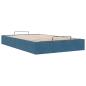 Preview: Ottoman-Bett ohne Matratze Dunkelblau 120x190 cm Samt
