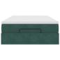 Preview: Ottoman-Bett mit Matratze Dunkelgrün 120x190 cm Samt