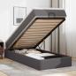 Preview: ARDEBO.de - Ottoman-Bett mit Matratze Grau 90x200 cm Kunstleder