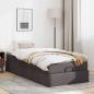 Preview: Ottoman-Bett mit Matratze Grau 90x200 cm Kunstleder