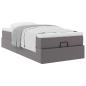 Preview: Ottoman-Bett mit Matratze Grau 90x200 cm Kunstleder