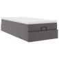 Preview: Ottoman-Bett mit Matratze Grau 90x200 cm Kunstleder