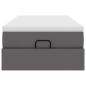 Preview: Ottoman-Bett mit Matratze Grau 90x200 cm Kunstleder