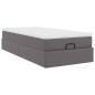 Preview: Ottoman-Bett mit Matratze Grau 90x200 cm Kunstleder