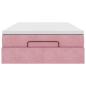 Preview: Ottoman-Bett mit Matratze Rosa 120x190 cm Samt