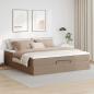 Preview: Ottoman-Bett mit Matratze Cappuccino-Braun 160x200cm Kunstleder