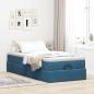 Preview: Ottoman-Bett mit Matratze Dunkelblau 100x200 cm Samt