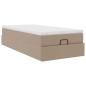 Preview: Ottoman-Bett mit Matratze Cappuccino-Braun 100x200cm Kunstleder