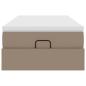 Preview: Ottoman-Bett mit Matratze Cappuccino-Braun 100x200cm Kunstleder