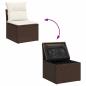 Preview: ARDEBO.de - 7-tlg. Garten-Sofagarnitur mit Kissen Braun Poly Rattan