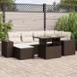 Preview: ARDEBO.de - 7-tlg. Garten-Sofagarnitur mit Kissen Braun Poly Rattan