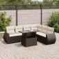 Preview: ARDEBO.de - 7-tlg. Garten-Sofagarnitur mit Kissen Braun Poly Rattan