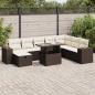 Preview: ARDEBO.de - 9-tlg. Garten-Sofagarnitur mit Kissen Braun Poly Rattan
