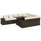 Preview: ARDEBO.de - 11-tlg. Garten-Sofagarnitur mit Kissen Braun Poly Rattan